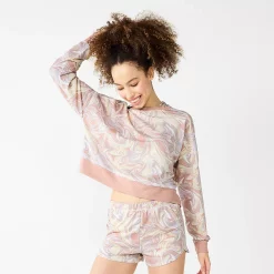 Juniors' SO® Relaxed Printed Terry Hoodie