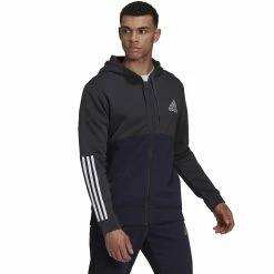 Men's adidas Colorblock Full-Zip Hoodie -Active & Workout Clothes Store 5517455 Carbon