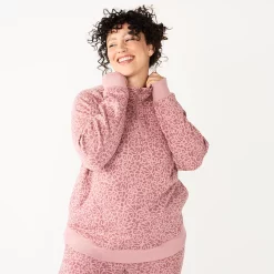 Women's Tek Gear® Quarter-Zip Ultrasoft Fleece Jacket -Active & Workout Clothes Store 5521867 Rose Leopard