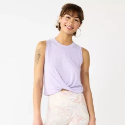 Juniors' SO® Twist Front Tank Top -Active & Workout Clothes Store 5526659 Monica Purple