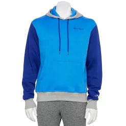 Men's Champion® Colorblock Powerblend Fleece Hoodie -Active & Workout Clothes Store 5537040 Blue Jay Valiant Blue
