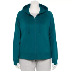 Plus Size Tek Gear® Ultrasoft Fleece Jacket -Active & Workout Clothes Store 5540291 Night Life Teal