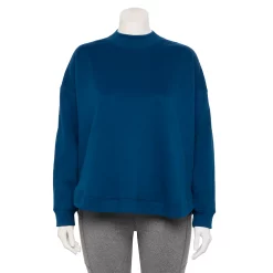Plus Size Tek Gear® Ultrasoft Fleece Mockneck Sweatshirt -Active & Workout Clothes Store 5540359 Blue Crayon