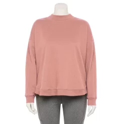 Plus Size Tek Gear® Ultrasoft Fleece Mockneck Sweatshirt -Active & Workout Clothes Store 5540359 Martini Rose