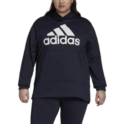 Plus Size adidas AEROREADY Big Logo Fleece Hoodie -Active & Workout Clothes Store 5542156 ALT4