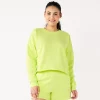 Women's Tek Gear® Ultrasoft Fleece Easy Crop Sweatshirt -Active & Workout Clothes Store 5543908 Real Lemon