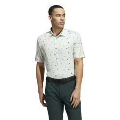 Men's adidas Ultimate365 Printed Polo -Active & Workout Clothes Store 5544143 Linen Green