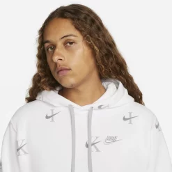 Big & Tall Nike Printed Club Fleece Hoodie -Active & Workout Clothes Store 5550882 ALT3