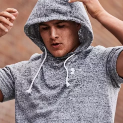 Men's Under Armour Rival Terry Short Sleeve Hoodie -Active & Workout Clothes Store 5552450 ALT6