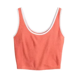 Juniors' SO® Cropped Towel Terry Scoop Neck Tank -Active & Workout Clothes Store 5554318 ALT5
