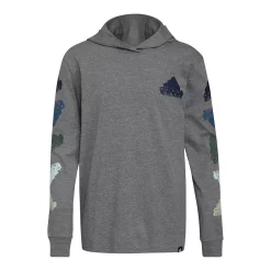 Boys 8-20 adidas Badge of Sport Hooded Tee 9 Boys 8-20 adidas Badge of Sport Hooded Tee -Active & Workout Clothes Store 5556637 Char Gray