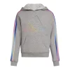 Girls 7-16 adidas Multi 3-Stripes Fleece Hoodie -Active & Workout Clothes Store 5561641 Gray Heather