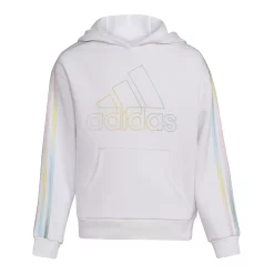 Girls 7-16 adidas Multi 3-Stripes Fleece Hoodie 14 Girls 7-16 adidas Multi 3-Stripes Fleece Hoodie -Active & Workout Clothes Store 5561641 White