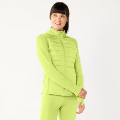 Women's Tek Gear® Hooded Mixed-Media Jacket -Active & Workout Clothes Store 5561979 Real Lemon