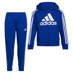 Boys 4-7 adidas French Terry Logo Graphic Hoodie & Jogger Pants Set -Active & Workout Clothes Store 5565367 Blue