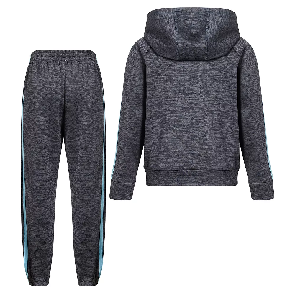 Boys 4-7 adidas Melange Fleece 3-Stripe Raglan Hoodie & Jogger Pants Set 5 Boys 4-7 adidas Melange Fleece 3-Stripe Raglan Hoodie & Jogger Pants Set - Image 3