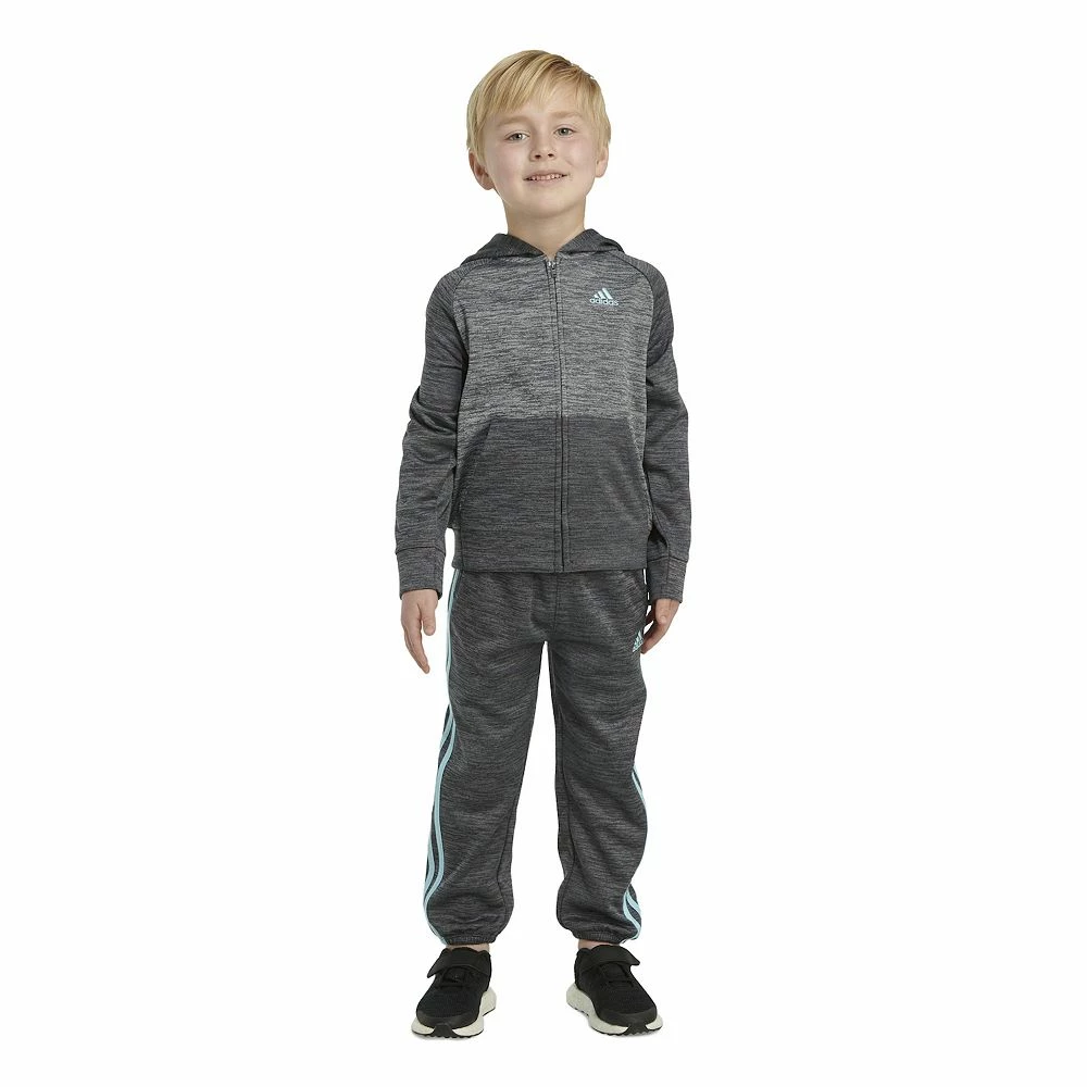 Boys 4-7 adidas Melange Fleece 3-Stripe Raglan Hoodie & Jogger Pants Set 7 Boys 4-7 adidas Melange Fleece 3-Stripe Raglan Hoodie & Jogger Pants Set - Image 5