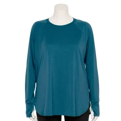 Plus Size Tek Gear® Long Sleeve Tunic -Active & Workout Clothes Store 5567838 Blue Crayon