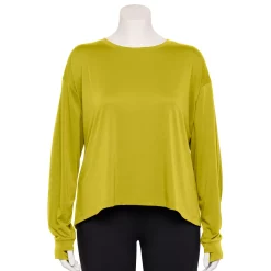 Plus Size Tek Gear® Crewneck Crop Tee 13 Plus Size Tek Gear® Crewneck Crop Tee -Active & Workout Clothes Store 5567897 Lime Verbena