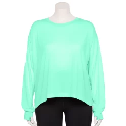 Plus Size Tek Gear® Crewneck Crop Tee 17 Plus Size Tek Gear® Crewneck Crop Tee -Active & Workout Clothes Store 5567897 Shy Green