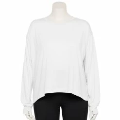Plus Size Tek Gear® Crewneck Crop Tee 18 Plus Size Tek Gear® Crewneck Crop Tee -Active & Workout Clothes Store 5567897 White