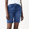 Women's Nine West High Rise Bermuda Boyfriend Shorts -Active & Workout Clothes Store 5570546 Medium