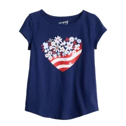 Girls 4-12 Jumping Beans® Physical Adaptive Double-Layer Tee 13 Girls 4-12 Jumping Beans® Physical Adaptive Double-Layer Tee -Active & Workout Clothes Store 5573703 Flag Heart Navy