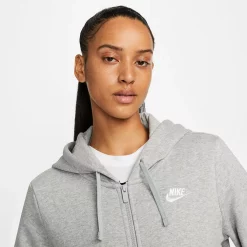 Women's Nike Sportswear Club Fleece Full-Zip Hoodie -Active & Workout Clothes Store 5583236 ALT2