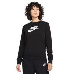 Women's Nike Sportswear Club Fleece Crewneck Sweatshirt -Active & Workout Clothes Store 5583707 Black