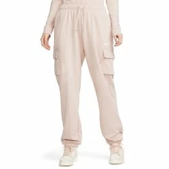 Women's Nike Sportswear Club Fleece Midrise Cargo Pants -Active & Workout Clothes Store 5583798 Pink Oxford