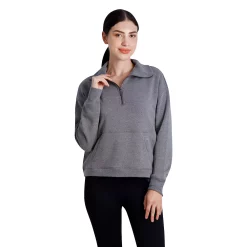 Women's Gaiam Quarter-Zip Fleece Sweatshirt -Active & Workout Clothes Store 5597728 Gray Heather