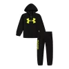 Boys 4-7 Under Armour Black & Yellow Logo Graphic Hoodie & Wordmark Jogger Pants Set -Active & Workout Clothes Store 5599406