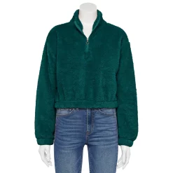 Juniors' SO® Sherpa Quarter-Zip Pullover -Active & Workout Clothes Store 5609880 Beaufort Blue