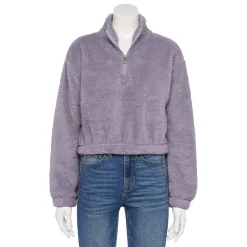 Juniors' SO® Sherpa Quarter-Zip Pullover -Active & Workout Clothes Store 5609880 Joey Purple