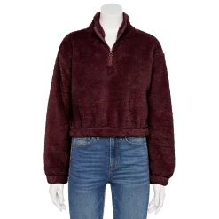 Juniors' SO® Sherpa Quarter-Zip Pullover -Active & Workout Clothes Store 5609880 Magma