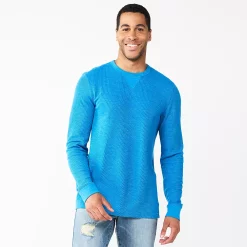 Men's Sonoma Goods For Life® Thermal Crew -Active & Workout Clothes Store 5644228 Bright Blue