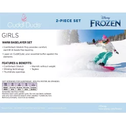 Girls 7-16 Cuddl Duds® Disney's Frozen Stretch 2-Piece Base Layer -Active & Workout Clothes Store 5649611 ALT2