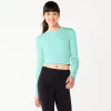 Women's Tek Gear® Ruffle Cutout Crop Tee -Active & Workout Clothes Store 5653472 Shy Green