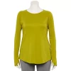 Plus Size Tek Gear® Soft Touch Long-Sleeve Tee -Active & Workout Clothes Store 5653782 Lime Verbena