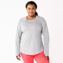 Plus Size Tek Gear® Soft Touch Long-Sleeve Tee 8 Plus Size Tek Gear® Soft Touch Long-Sleeve Tee -Active & Workout Clothes Store 5653782 Silver Leopard