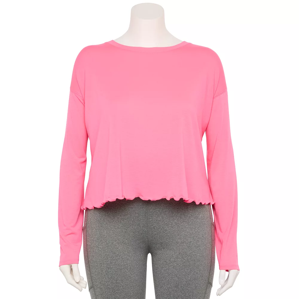 Plus Size Tek Gear® Lettuce-Edge Cross-Back Top 6 Plus Size Tek Gear® Lettuce-Edge Cross-Back Top - Image 4