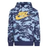 Boys 4-7 Nike Club Camo Fleece Pullover Hoodie -Active & Workout Clothes Store 5660625 Navy
