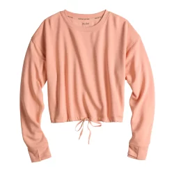 Women's Tek Gear® Stretch Fleece Cinched-Waist Top -Active & Workout Clothes Store 5661474 ALT2