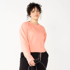 Women's Tek Gear® Stretch Fleece Cinched-Waist Top -Active & Workout Clothes Store 5661474 Strawberry Cake