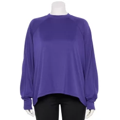 Plus Size Tek Gear® Stretch Fleece Mockneck Sweatshirt -Active & Workout Clothes Store 5663518 Maxwell Purple