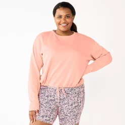Plus Size Tek Gear® Stretch Fleece Cinched-Waist Top