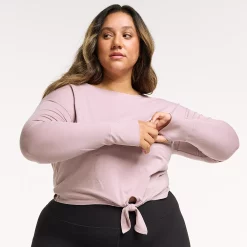 Plus Size FLX Knot-Front Top