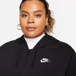 Plus Size Nike Sportswear Club Fleece Full-Zip Hoodie -Active & Workout Clothes Store 5678283 ALT3