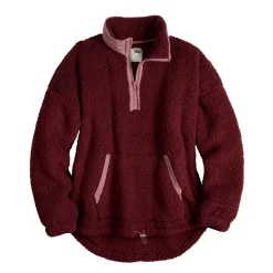 Juniors' SO® Quarter Zip Sherpa Jacket -Active & Workout Clothes Store 5686355 ALT5