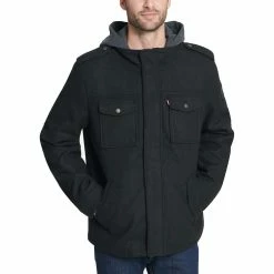 Men's Levi's Wool-Blend Hooded Military Jacket -Active & Workout Clothes Store 5697516 ALT2